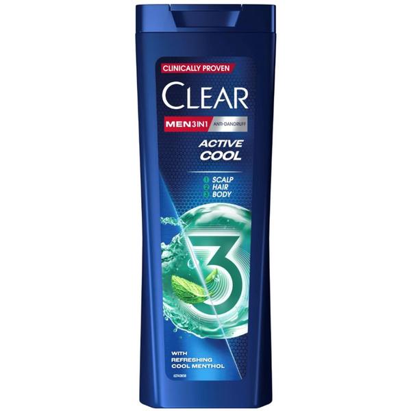 Șampon 3 în 1 Bărbați – Clear Men Anti-Dandruff Active Cool, 360 ml