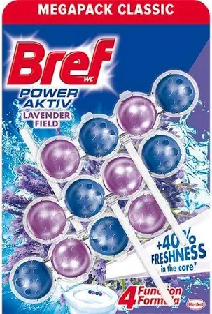 Odorizant pentru Toaletă, 3x50g- Bref Power Aktiv Lavandă