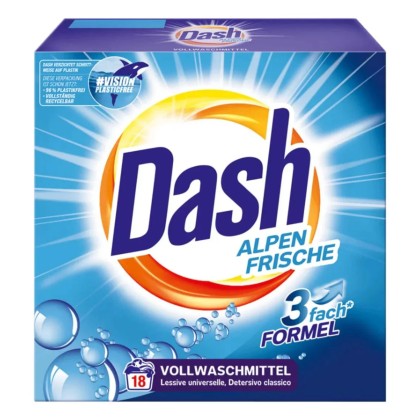 Detergent Automat Pudră pentru Rufe Albe, 1.17 kg (18 Spălări)- Dash Alpen Frische