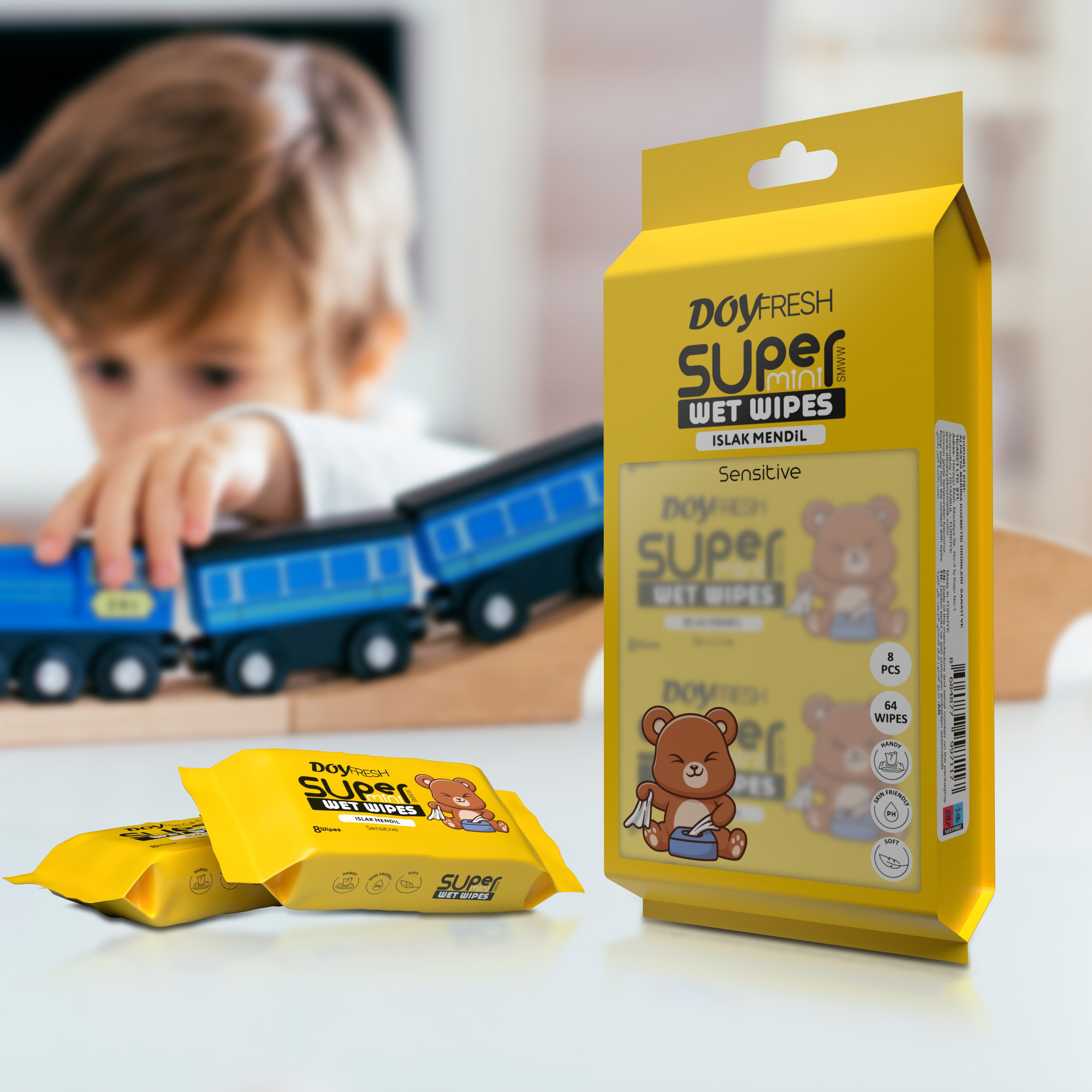 MINI Servetele umede buzunar DOYFRESH YELLOW 8x8buc