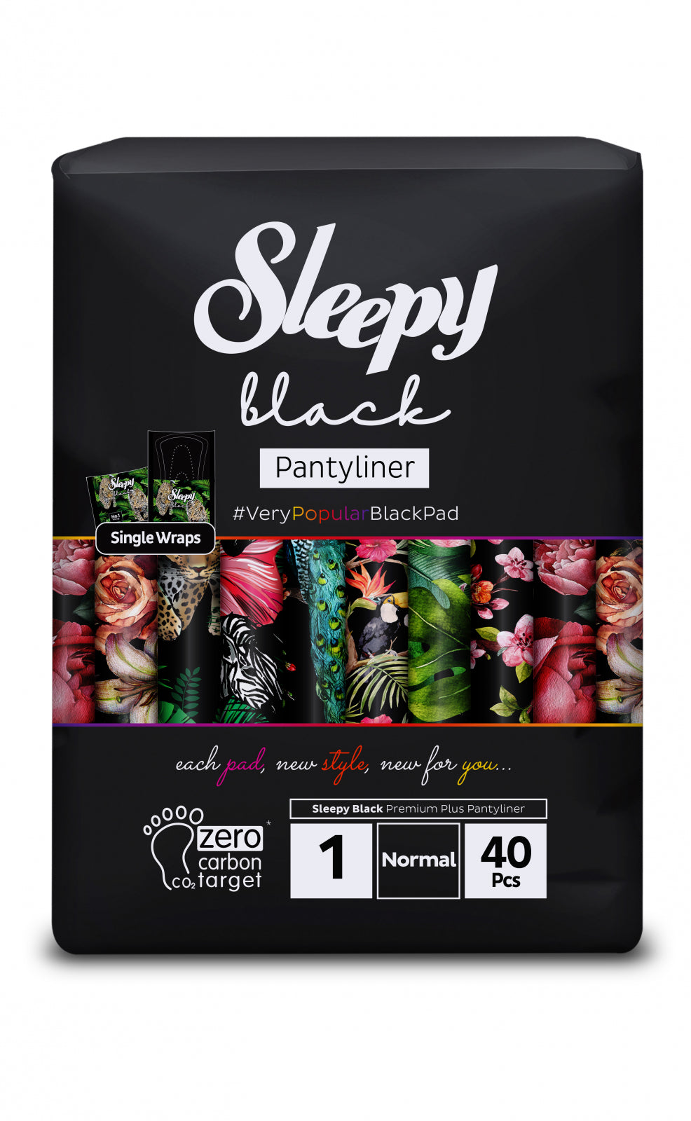 Absorbante Dama Sleepy Black Premium Plus Normal, 1 picatura, 40 buc.
