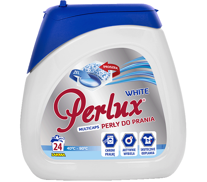 Detergent Perlux capsule pentru rufe albe, 24 buc.