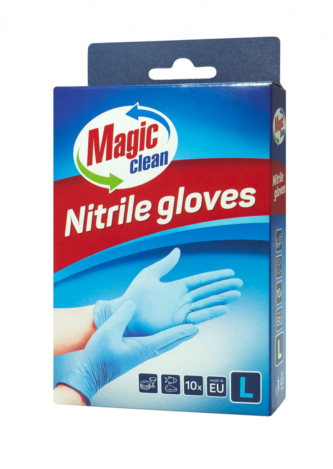 Mănuși Magic Clean de Nitril multifuncționale, albastre, mărimea L, 10 buc.