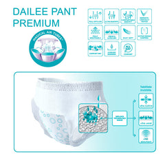 Scutece Adulți Dailee Pants Adult Premium Air Tubes 5 Picaturi, M 80-120 cm, 14 bucati