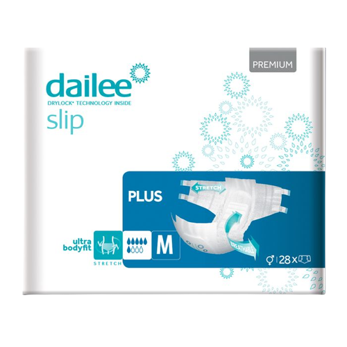 Scutece adulti Dailee Slip Plus Premium 6 pic., marimea M, 80-145 cm, 28 buc.