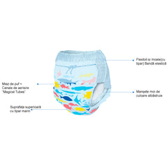 Scutece chilotel pentru apa Magics Pants Air Tubes Marime L, 14+ kg, 10 bucati