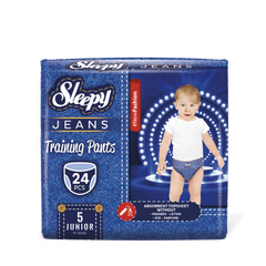 Scutece chilotel pentru bebeluși Sleepy Jeans Ultra Sensitive, mărimea 5, 11-18kg, 24 buc.