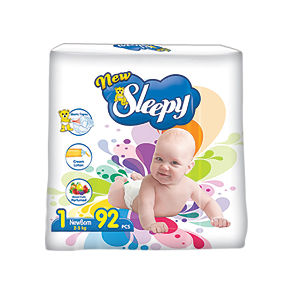 Scutece pentru bebeluși New SLEEPY Jumbo 1 NEW BORN 2-5kg, 92 bucati