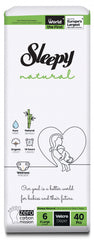Scutece pentru bebeluși Sleepy Natural Ultra Sensitive Double Marime 6 XLarge, 15-25kg, 40 bucati