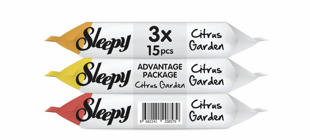 Servetele umede Sleepy buzuar, Citrus Garden, 15x3 buc.